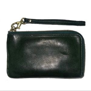 Leather Fossil wristlet